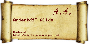 Anderkó Alida névjegykártya